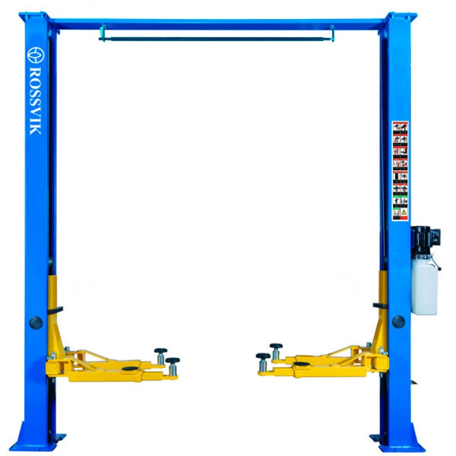 Двухстоечный подъемник ROSSVIK V2-4LH с верхней синхронизацией, г/п 4 т, 380 В (Синий)